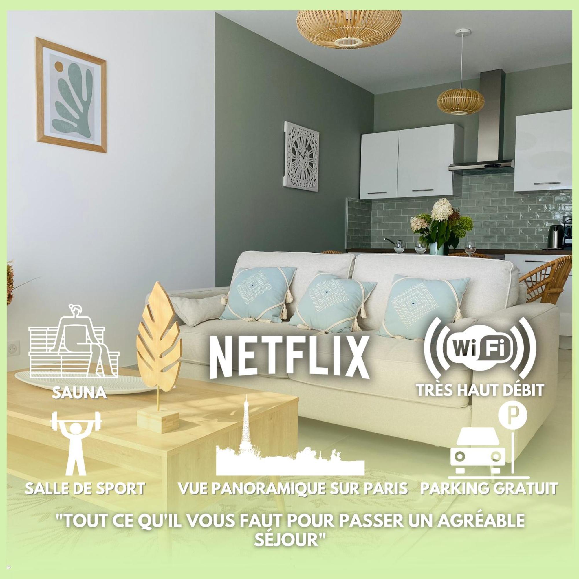 La Villa Perchee Calme, Sauna, Parking Prive Saint-Prix  Exterior photo